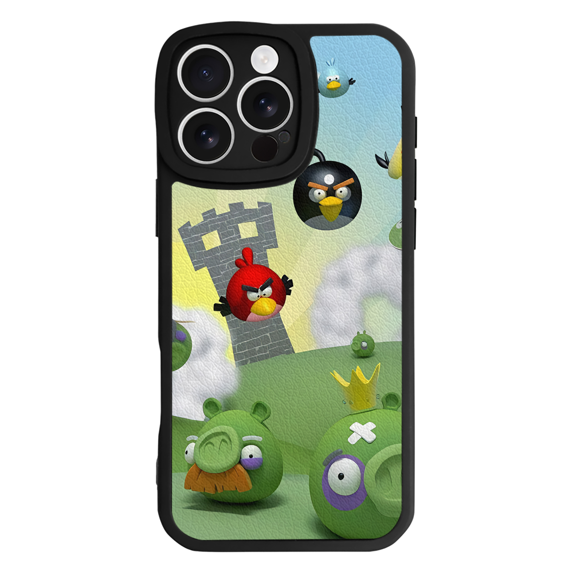 （画像用） Angry Birds アングリーバード 【iPhone 16シリーズ対応】シリコンスマホケース（レザー調） 材質：シリコン